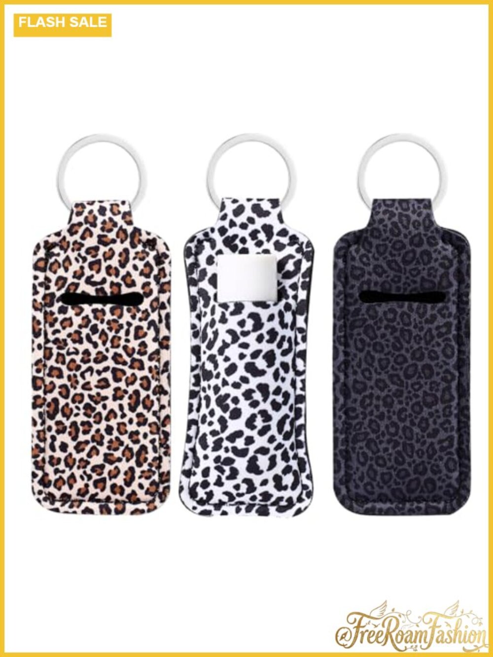 Handmade Neoprene Chapstick Holder Keychain with Clip